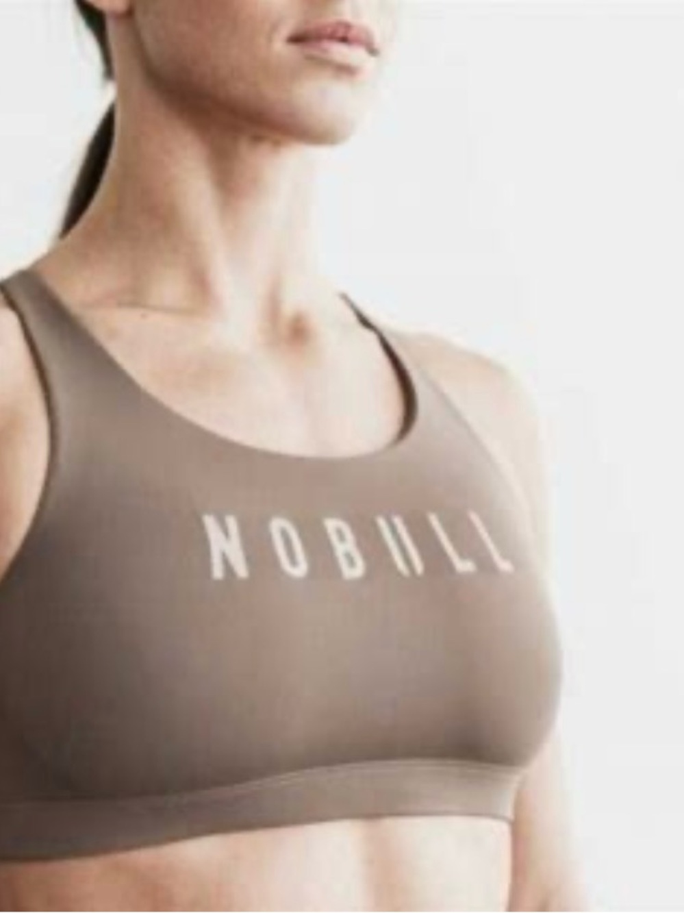 NOBULL New Women's Grey Scoop-Neck Bikini Swim Too